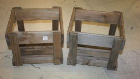 Pair of French Wooden Milk Crates