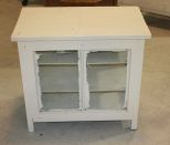 Painted White Glass Cabinet with Shelf, 28