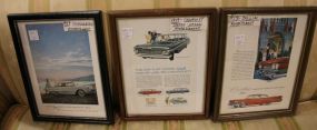 3 Framed Car Advertisements 1959 Cadillac, 1959 Chevrolet, and 1959 Thunderbird, 9