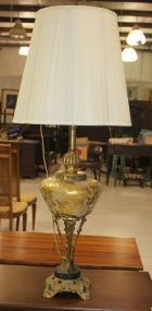 Vintage Decorative Lamp brass, marble, and etched. 39