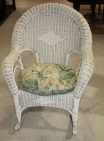 White Wicker Rocker