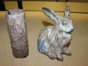 Two McCarty Pottery Pieces, Rabbit, and Vase
