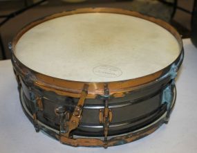 Rare Vintage 1920's Leedy Black Elite Engraved Metal Share Drum