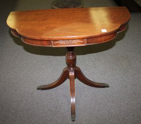 Duncan Phyfe Style Console Table with Brass Paw Feet