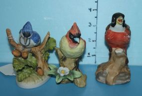 Three Hand Painted Birds