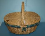 Contemporary Wicker Picnic Basket