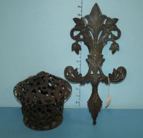Iron Candleholder and an Iron Wall Sconce