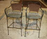 Two Iron Bar Stools