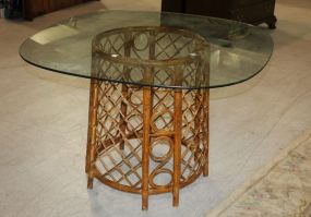 Bamboo Glass Top Table