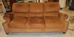 Three Cushion Sofa Sofa,Leather with three cushions; 91