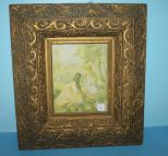 Print of Two Young Ladies in Gilt Victorian Frame