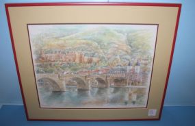 Print of Heidelberg Germany, signed Bernadette Voz