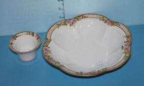 Hand Painted Nippon Bowl along with a Small Dish