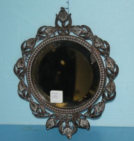 Brass Wall Hanging Mirror with Beveled Glass