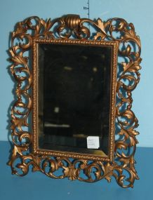 Rococo Style Painted Beveled Glass Easel Mirror