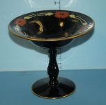 Art Nouveaux Black Fostoria Glass Compote