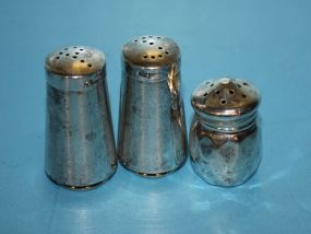 Three Sterling Salt and Pepper Shakers