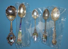 Group of Five Souvenir Spoons