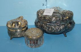 Three Victorian Ring or Trinket Boxes