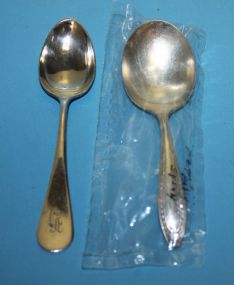 Reed and Barton Pewter Spoon, Simeon & Rogers Silverplate Baby Spoon