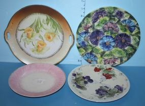 Four Various Hand Painted Plates