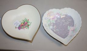 Two Mikasa Heart Shaped Dishes
