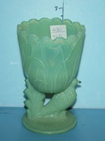Iridescent Vase with Bird