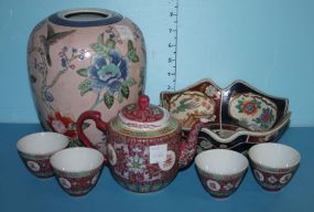 Porcelain, Bowl, and Teapot with Cups Oriental Porcelain, Contemporary bowl, 6