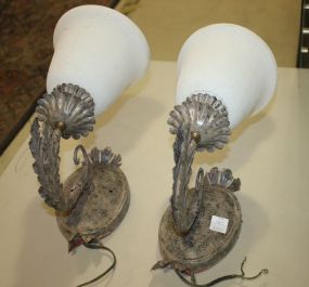 Pair of Painted Metal Wall Sconces