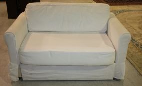 White Upholstered Settee and Bed