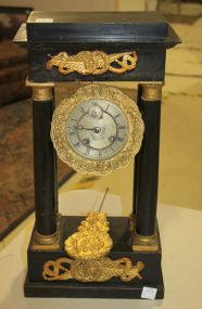 19th Century Pillar Clock with Bronze Mounts