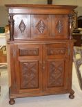 Late 1800s Oak Court Cupboard