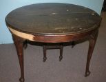 Vintage Round Queen Ann Style Dining Table