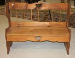 Primitive Style Pine Settee