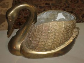 Brass Swan Centerpiece