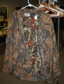 Camo Button Up and Moth Wing Pants Button Up and Pants are large and Fall foliage pattern