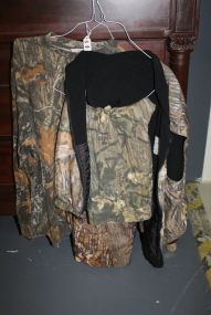 Game Winter Vest, Mossy Oak Pull over, and Game hide Pants Vest (large), Pull over (large), Pants (36 waist)