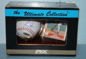 Nolan Ryan Autograph Baseball in original box with playing card.