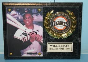 Willie Mays Plaque Autograph Photograph Myst-O-Graph, Certificate of Authenticity, 6