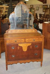 Walnut Depression Era Dresser matches lot 657, 658, and 660, 69