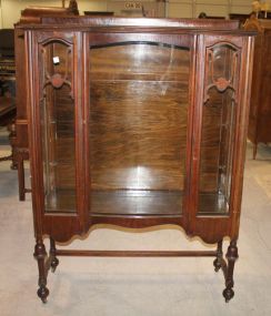 Walnut William and Mary Curved Glass Door 63