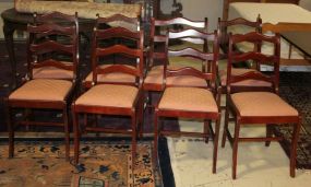 Set of 8 Mahogany Ladder Back Chairs 34