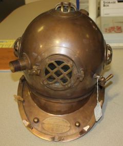 U.S. Navy Helmet Mark V Morse Diving Equipment Inc. Boston 17