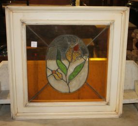 Stained Glass Window with Yellow Flower 21