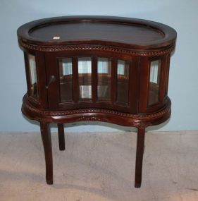 Mahogany Kidney Shaped Chocolate Cabinet with Lift Top Tray