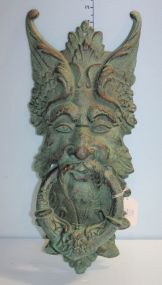 Reproduction Large Cast Iron Old Man Winter Door Knocker