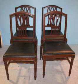 Four Mahogany Sheraton Leg Chairs