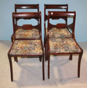 Four Mahogany Needlepoint Chairs