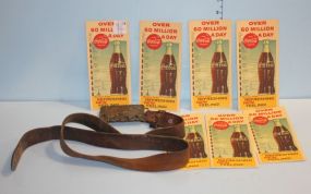 Seven 1960 Coke Ink Blotters and Coke Belt Buckle