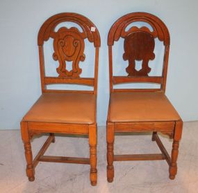 Pair of Oak Art Deco Chairs; 37